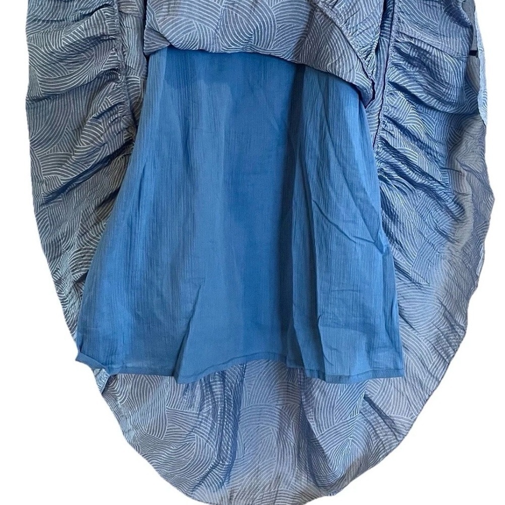 Exquise Anthropologie Blue Beaded Square Neck Tiered Maxi Dress Small - Picture 8 of 8